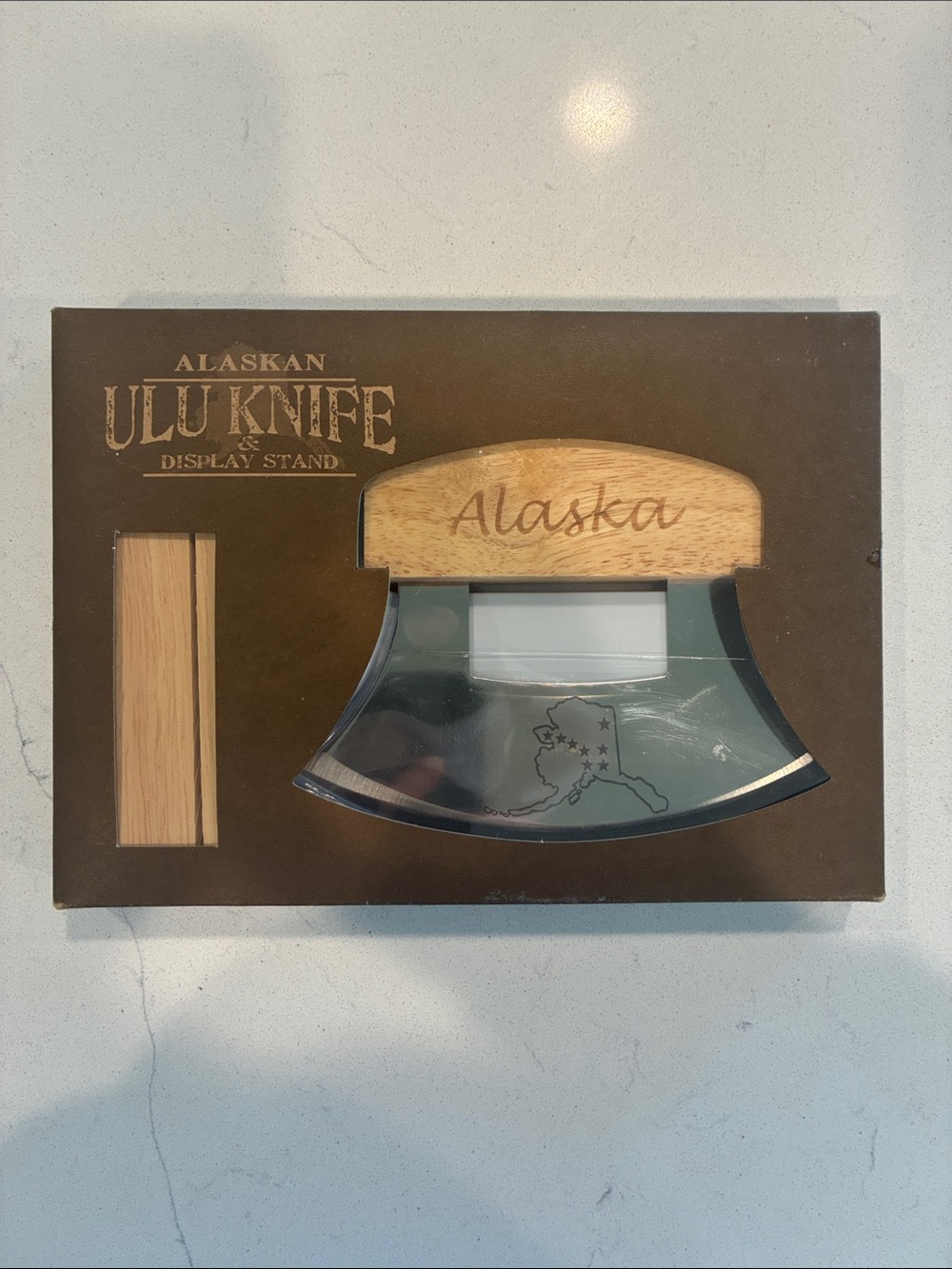 Ulu Curved Chopper by Ulu - Brown Handle with Silver Blade